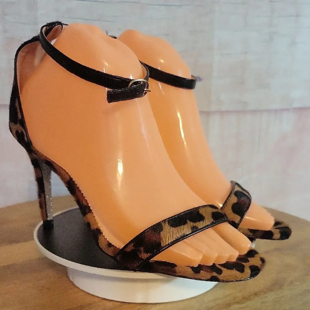 New J.CREW Leopard Print Heels Sparkly Bottom